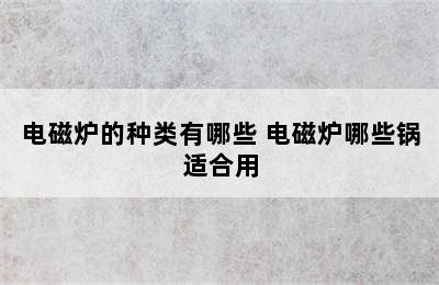 电磁炉的种类有哪些 电磁炉哪些锅适合用